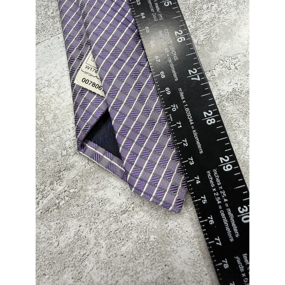 Jos. A. Bank 100% Silk Tie‎ Mens One Size Purple Geometric Jacquard Necktie New